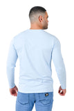 Barabas Wholesale Men's Solid Color Crew Neck Sweatshirts LV127 Sky Blue