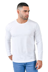 Barabas Wholesale Men's Solid Color Crew Neck Sweatshirts LV127 White