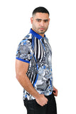 Barabas men's printed zebra floral striped polo shirts PSP2013