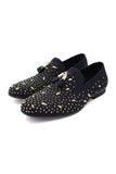 Barabas Wholesale Men's Rhinestone Dimond Tassel Loafer Dress Shoes SH3080SH3080 Black Gold