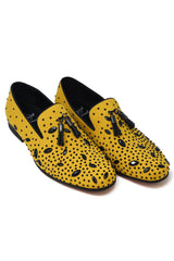 Barabas Wholesale Men's Rhinestone Dimond Tassel Loafer Dress Shoes SH3080 Mustard Black