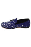 BARABAS Men's Rhinestone Diamond Tassel Loafer Dress Shoes SH3080 Royal Blue
