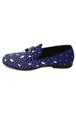 Barabas Wholesale Men's Rhinestone Dimond Tassel Loafer Dress Shoes SH3080 Mustard Black Royal and Blue