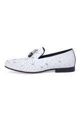 Barabas Wholesale Men's Rhinestone Dimond Tassel Loafer Dress Shoes SH3080SH3080 White SilverBarabas Wholesale Men's Rhinestone Dimond Tassel Loafer Dress Shoes SH3080 White Silver