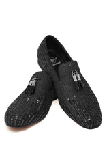 Barabas Wholesale Men's Rhinestone Sequin key Pattern Slip On Dress Shoes SH3085