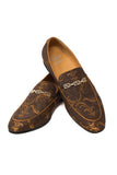 Barabas Wholesale Men's Greek Pattern Floral Baroque Prom Dress Shoes SH3100 Coffee