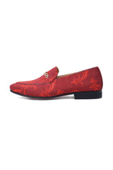 Barabas Wholesale Men's Greek Pattern Floral Baroque Prom Dress Shoes SH3100 Scarlet
