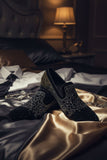 Barabas Wholesale Men's Gold Silver Design Rhinestone Dress Shoes SH4000 Black
