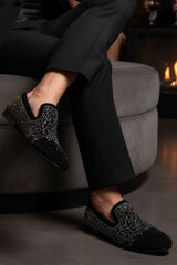 Barabas Wholesale Men's Gold Silver Design Rhinestone Dress Shoes SH4000 Black