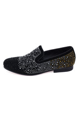 Barabas Wholesale Men's Gold Silver Design Rhinestone Dress Shoes SH4000 Black