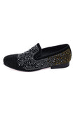 Barabas Wholesale Men's Gold Silver Design Rhinestone Dress Shoes SH4000 Black