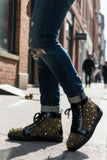 Barabas Wholesale men's rhinestone spike black high-top sneakers SH715 Gold