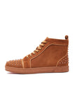 Barabas Wholesale Men's Spike Design Luxury Suede High-Top Sneaker SH732 Cinnamon