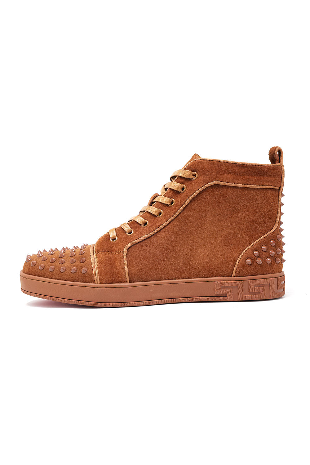 Barabas Wholesale Men's Spike Design Luxury Suede High-Top Sneaker SH732 Cinnamon