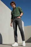 BARABAS Men's Distressed Ripped Slim Fit  Denim Jeans SN8850 Grey