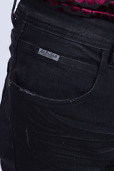 BARABAS Men's Distressed Ripped Slim Fit  Denim Jeans SN8850 Black