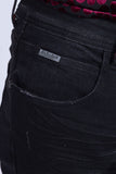 BARABAS Men's Distressed Ripped Slim Fit  Denim Jeans SN8850 Black
