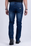 BARABAS Men's Distressed Ripped Slim Fit  Denim Jeans SN8850 Dark Blue