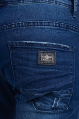 BARABAS Men's Distressed Ripped Slim Fit  Denim Jeans SN8850 Dark Blue