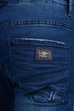 BARABAS Men's Distressed Ripped Slim Fit  Denim Jeans SN8850 Dark Blue