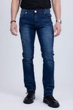BARABAS Men's Distressed Ripped Slim Fit  Denim Jeans SN8850 Dark Blue