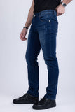 BARABAS Men's Distressed Ripped Slim Fit  Denim Jeans SN8850 Dark Blue