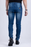 BARABAS Men's Distressed Ripped Slim Fit  Denim Jeans SN8850 Light Blue