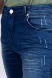 BARABAS Men's Distressed Ripped Slim Fit  Denim Jeans SN8850 Mid Blue