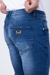 BARABAS Men's Distressed ripped Black blue Denim Jeans SN8851 Dark Blue