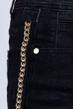 Barabas Men's Sparkly Glittery Chain Design Denim Jeans SN8855 Gold Black