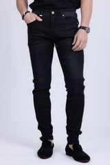 Barabas Men's Sparkly Glittery Chain Design Denim Jeans SN8855 Black