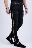 Barabas Men's Sparkly Glittery Chain Design Denim Jeans SN8855 Black