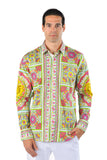 Barabas Wholesale Men's Luxury Medusa Floral Baroque Button Down Shirt SP13