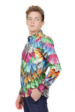 Barabas Wholesale Men's Feather Printed Design Luxury Long Sleeves Shirts SP15