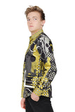 Barabas Wholesale Men's Oval Geo Prints Design Luxury Button Down Shirt SP17 Gold