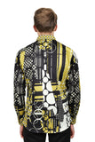 Barabas Wholesale Men's Oval Geo Prints Design Luxury Button Down Shirt SP17 Gold