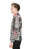 Barabas Wholesale Men's Medusa Checkered Lion Baroque Button Down Shirt SP20 Black Red