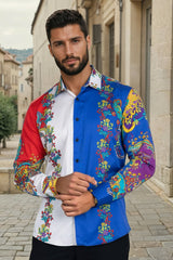 Barabas Wholesale Men's Floral Printed Multi Color Long Sleeve Shirts SP202