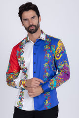 Barabas Wholesale Men's Floral Printed Multi Color Long Sleeve Shirts SP202 Multi