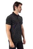 Wholesale Men's Textured Shiny Solid Color Polo Shirts SP702 Silver