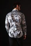 Barabas Wholesale Men's Paisley rhinestone Printed Button Down Dress Shirt SPR10 Black