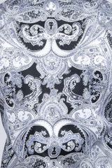 Barabas Wholesale Men's Paisley rhinestone Printed Button Down Dress Shirt SPR10 Black