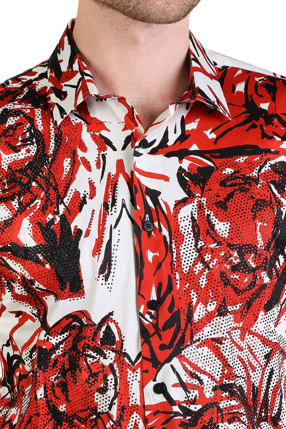 Barabas Wholesale Men's Tiger Printed Rhinestone Luxury Button Down ...