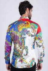 Barabas Wholesale Men's Floral Printed Rhinestone Long Sleeve Shirts SPR202