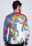 Barabas Wholesale Men's Floral Printed Rhinestone Long Sleeve Shirts SPR202