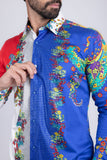 Barabas Wholesale Men's Floral Printed Rhinestone Long Sleeve Shirts SPR202