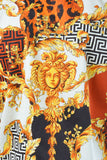 Barabas Wholesale Men's Medusa Greek Pattern Leopard Short Sleeve Shirt SS01  orange