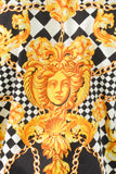 Barabas Wholesale Men's checkered chain graphic short sleeve shirt SS02 orange