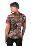 Barabas Wholesale Men's roses paisley graphic short sleeve shirt SS07 red