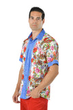 Barabas Wholesale Men's roses paisley graphic short sleeve shirt SS07 red